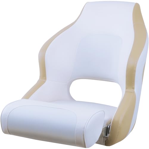 Seamander Premier Series Captain Bucket Seat with Flip Up Bolster, Boat Seat Suitable For Fishing and Pontoon boats