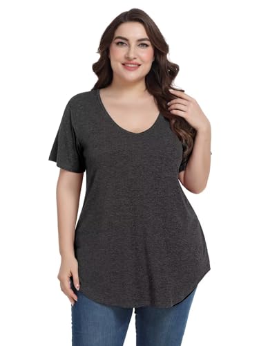 Image of BELAROI Women Plus Size Tops V-Neck Tunics Shirts