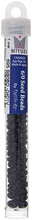 Miyuki Japanese Glass Seed Beads 22gms 6/0 in Black Opaque