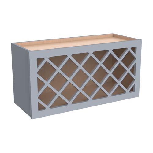 Soporte de Madera Maciza para Botellas con Paneles de Rejilla 30"W miniatura 5