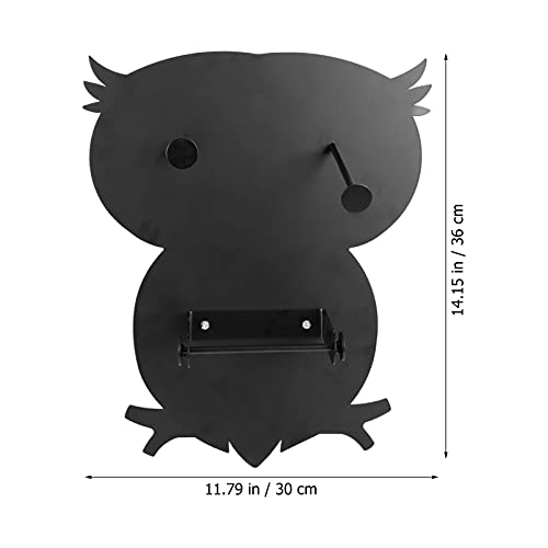Doitool Iron Toilet Tissue Holder Owl Shaped Toilet Paper Holder Stand Wall Mounted Bathroom Paper Dispenser For Home Office Black #TOP6