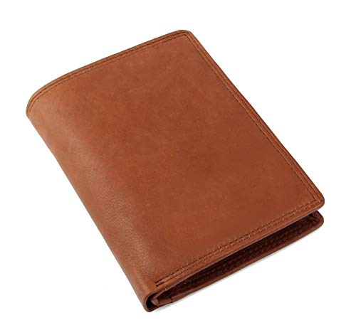 Preisvergleich Produktbild Frentree ® Premium Nappaleder Geldbörse / RFID Schutz / 15 Kartenfächer / Münzfach / Hochformat / Schwarz Braun Bordeaux