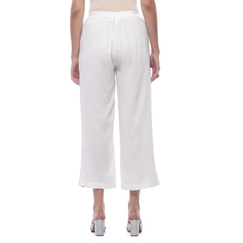 Image of BIBA Women Cotton Loose Solid Pants