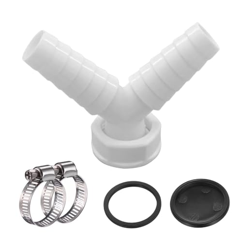 CUEMOON Abfluss Waschmaschine Y-Adapter für Geschirrspüler und Waschmaschine, 1 Zoll Schlauch Doppelanschluss mit Eingangsstutzen