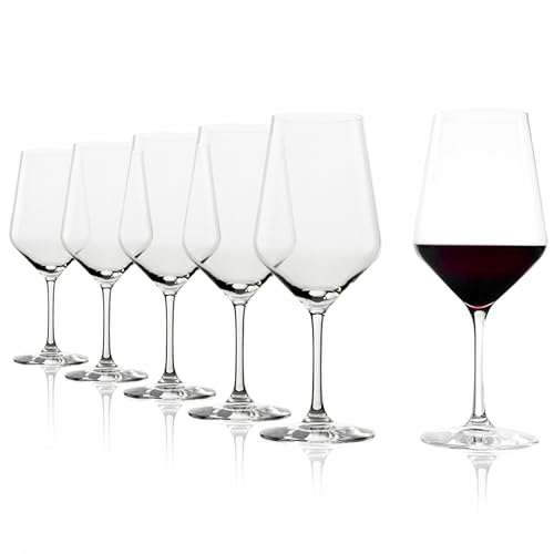 Stölzle Lausitz Rotweinglas Bordeaux Revolution, 650 ml, 6er Set Weinglas, hoch Funktionelle Rotweinkelche für Tannin- und alkoholreiche Rotweine, spülmaschinenfest