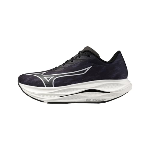 [ミズノ] ウエーブリベリオンフラッシュ 3 WIDE J1GC2537 ランニングシューズ メンズ ブラック×ホワイト 26.0 cm