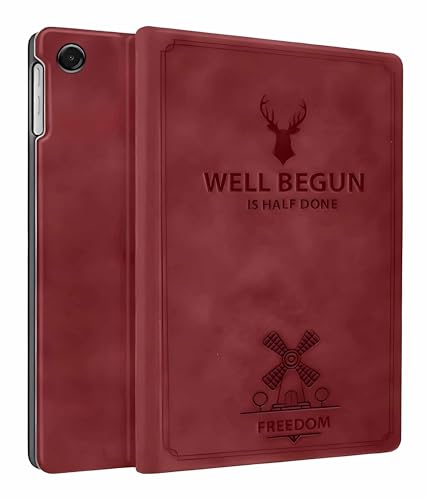 Image of ProElite Cover for Samsung Galaxy Tab A11 Plus 11 inch 2025, Deer Smart Flip Case Cover for Samsung Galaxy Tab A11+ 11 inch 2025, Wine Red