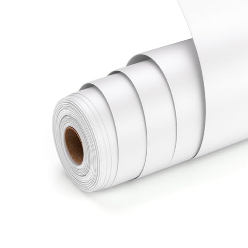 UIOK Vinyle Adhésif Blanc, 30,5 cm x 914.4cm Permanent Vinyle, Mat Blanc Vinyle pour Cricut et Silhouette Cameo, Rouleaux de Film en Vinilo Adhesivo...
