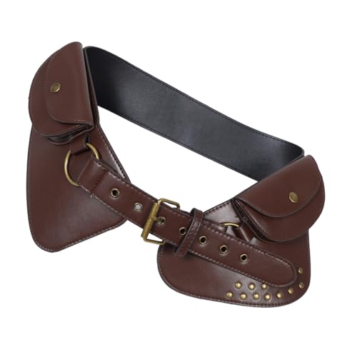 Sac banane en cuir PU pour femme avec ceinture style punk et rivets