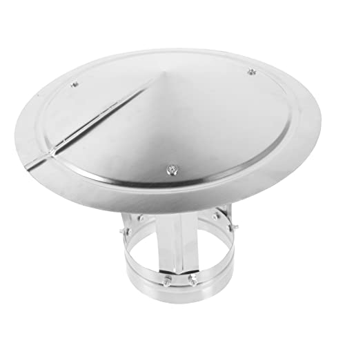 Garneck Stainless Steel Chimney Flue Cowl Rainproof Roof Vent Cap for 10cm Diameter Pipes Outdoor Chimney Rain Cover Weatherproof Smokestack Protector