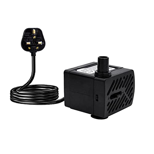 Mini Submersible Water Pump 180L/H 3W Aquarium Water Pump Ultra Quiet Fish Tank Water Pump Adjustable Water Flow Fountain Pump with 136CM Power Cord for Pond Hydroponics Statuary