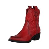  Elara Damen Stiefeletten Cowboy Boots Chunkyrayan 301-A31 Red-38