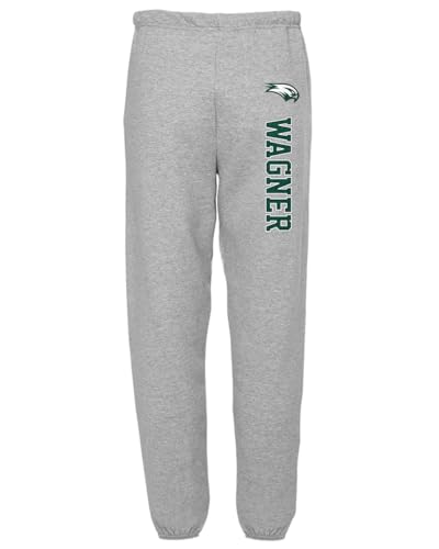 Wagner College Vertical Text Men's Jogger Sweatpants, Athletic Heather, L