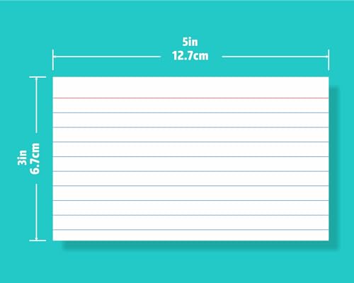 Index Cards 3x5, 300 Pack, Heavy Ruled Index Cards, Notecards 3x5 Lined, Flash Cards for Studying, Note Cards for Office, Home and School, White, 4 Packs of 75 Pack