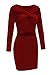 VOGRACE Women's Long Sleeve Cut Out Bandage Bodycon Party Clubwear Dress M Wine Red