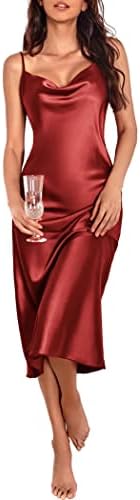 Ekouaer Womens Satin Nightgown Sexy Lingerie Sleepwear Spaghetti ...