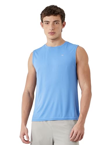 Image of Amazon Brand - Symbol Men's Polyester Color Block Active Regular Fit Sports | Round Neck | Sleeveless T-Shirt