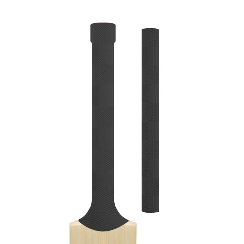 Cricket Bat Grips โ Premium Rubber Cricket Bat Grip Tape for Maximum Hold & Shock Absorption (1, Black, Chevron)
