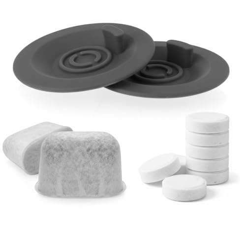 Heigble 2 Backflush Cleaning Disc 54mm, 20 Cleaning Tablets, 2 Water Filters Compatible with Breville