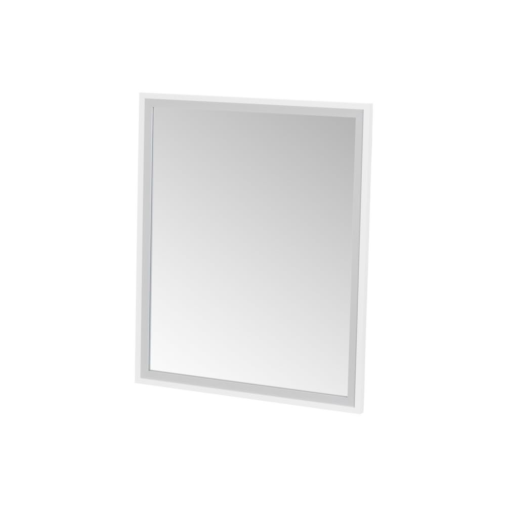LOLAhome Espejo de Pared Rectangular con Marco Blanco y Plateado | Espejo de Pared Blanco y Plateado de Cristal con moldura de MDF de 44x54 cm