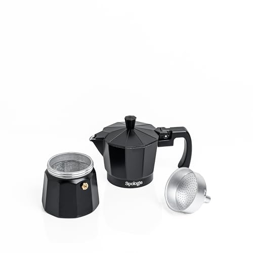 Image of Sipologie Roma Moka Pot, Black 180 ml, Customised - More Espresso