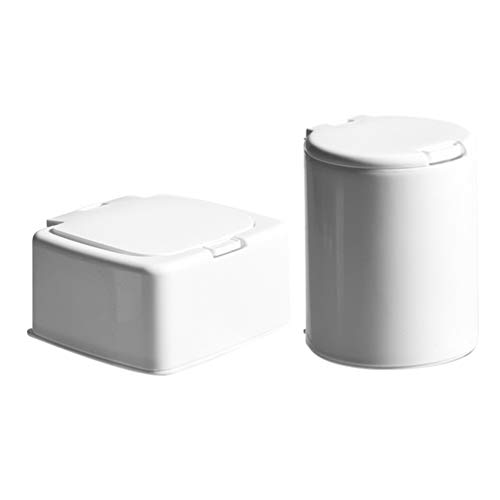 NUOBESTY 2 Pcs Mini Lata de Lixo Bancada Caixa de Lixo Recipiente de Armazenamento de Desktop Portát