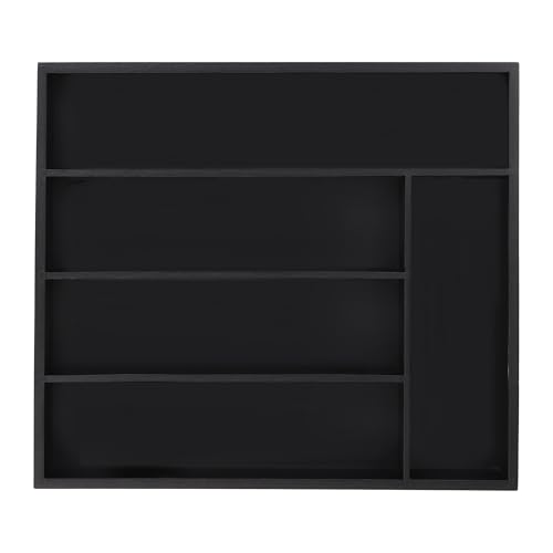 Range-couverts pour tiroirs compact anti-désordre 5 compartiments noir