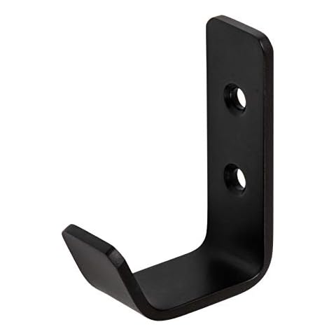 Gedotec Moderner Design Wand-Garderobe klein Garderobenhaken | 1 Stück Metall Kleiderhaken schwarz matt | SANDRA | Haken Stahl schwarz matt Cover
