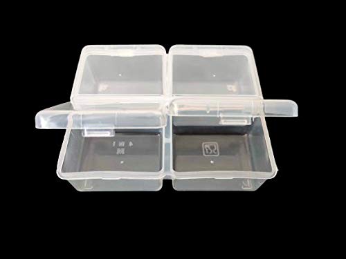 Image of Teraiya's 4 in 1 (with 4 Lid) Small Plastic Boxes for Storage of Multipurpose Things (Small - 11.5 cm l* 9.5cm b * h 3.5 cm) 1 piece