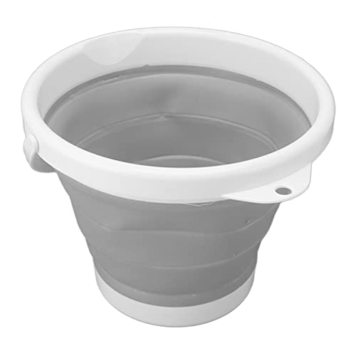 Washing Machine, High Efficiency Round Suction Cup Compact Size Energy Saving 5L Capacity Mini Folding Washer for Cleaning Baby Clothing (Grey)