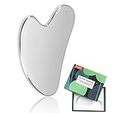 Rena Chris Gua Sha Facial Tool, Stainless Steel Gua Sha Board for SPA Acupuncture, Metal Gua Sha for Body Face Neck and Eye, Skin Care Gift for Woman