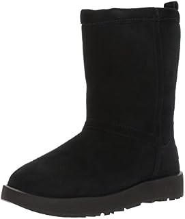 UGG Women's Classic Short Waterproof Snow Boot, Black, 8 M US