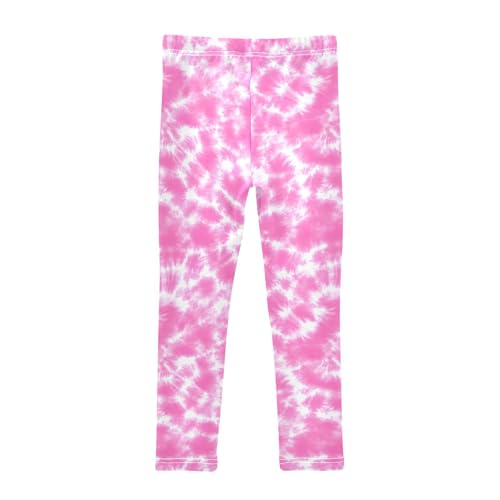 Pink Tie Dye Girls Leggings Ultra Soft Compression Yoga Gym Pants for Kids 4-10T2