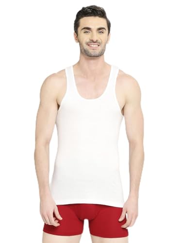 Image of VIP Supreme Men's 100% Combed Cotton White Vest | Moisture Absorbent Inner wear Combo for Men