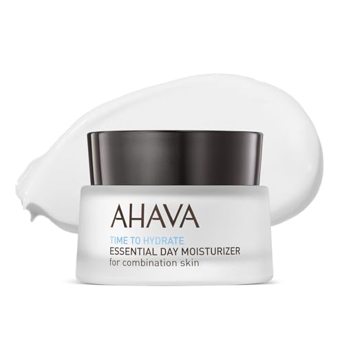 AHAVA Essential Day Moisturizer Combination Skin - Essential Daily Hydrating Facial & Neck Cream Anti-Aging & Smoothing Effect Enriched with Osmoter Aloe Vera Allantoin & Vitamin E 1.7 Fl.Oz