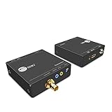 SIIG HDMI Extender Over a Coaxial Cable (RG59/RG6/RG7) with IR Remote Control- 120m (394ft),1080p 60Hz HDMI Over Coax Balun, Bi-Directional IR, EDID 7.1ch Audio,TAA Compliant (CE-H23S11-S1)
