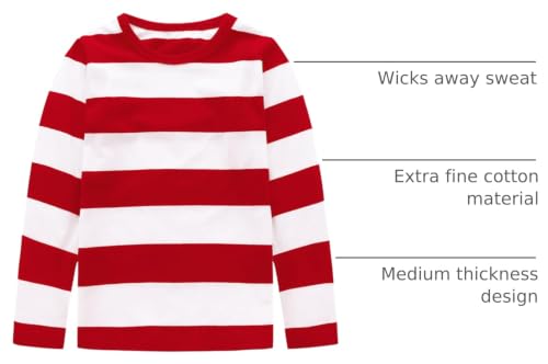 Image of Boys Rainbow Striped Shirt Cotton Long Sleeve T-Shirts