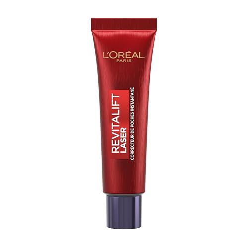 L'Oréal Paris - Soin Contour des Yeux Anti-Âge - Réduit les Rides, Poches, Gonflements et Manque de Fermeté du Contour des Yeux - Tous Types de Peau - Revitalift Laser Eye Bag Instant Eraser - 15 ml