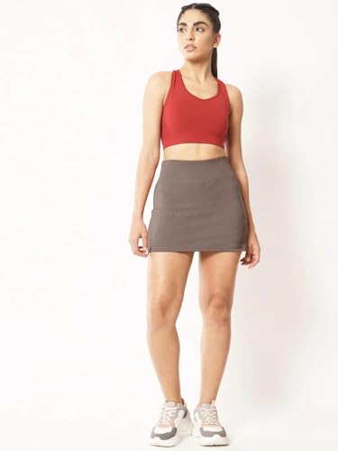 Image of Mehrang Skirt with Shorts for Women's & Girl's Solid High Waist Flared Skater Short Mini Skirt