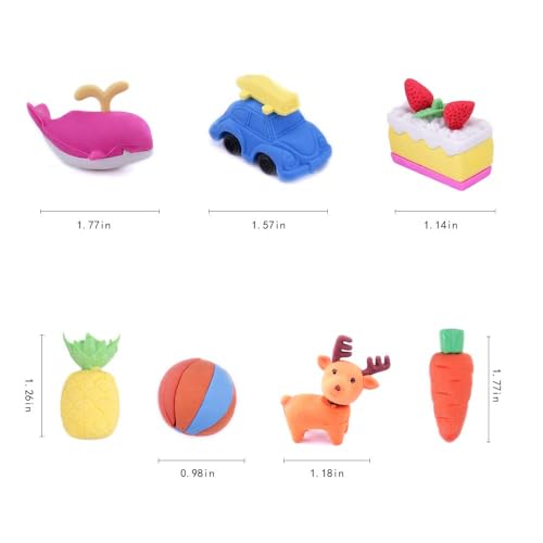 Greentime 90 Pencil Erasers - 3D Mini Cute Animal Erasers for Birthday Party Favors, Desk Pets, School Carnival Prizes, Back-to-School Prize Box Toys - Thumbnail 4