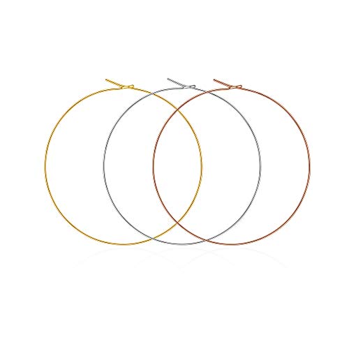 wowshow Thin Hoop Earrings Lightweight Big Gold Silver Hoops Set 70mm for Women Girls