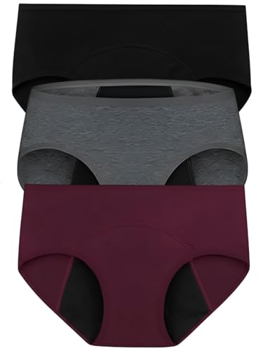 Image of Tedwoods Women's Leakproof Period Panty Pack of 3 | Reusable Menstrual Underwear | High Absorbency Cotton Briefs for Light, Medium & Heavy Flow