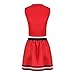Voslett 2 Piece Women Cheerleader Costume Top Skirt Sets Cosplay Cheer Outfit Halloween Cheerleading Party Red S