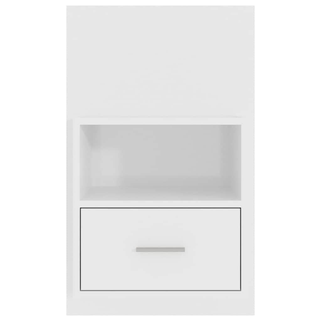 Mesita de noche de pared con cajón, color blanco brillante