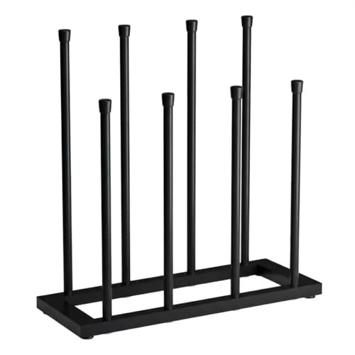 upkpvid Black Steel Wellington Boot Rack with 8 Prongs Holds 4 Pairs Adult and Children Wellies Durable Metal Boot Stand for Hallway Porch Utility Room Indoor and Outdoor Use