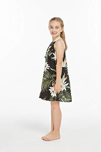 Image of Family Matching Hawaiian Clothes, Wispy Cereus Black | Lightweight 100% rayon • Family matching outfits • Tropical floral print • Beach vacations • Luaus • Cruises • Family photos