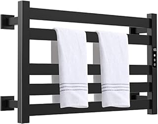 Colliford Towel Warmer, Towel Heater Rack for Bathroom, 5-bar Electric Towel Dryer Wall-Mounted Plug-in Bath Heater, 201 Stainless Steel Hot Towel Rack with Timer and Smart Temperature Control