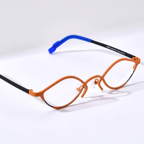 Image of FONEX Colorful Pure Titanium Glasses Frame Women Retro Round Eyeglasses