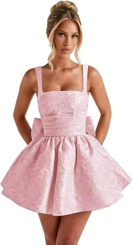 Eightale Satin Jacquard Homecoming Dress with Bow Short A-Line Mini Prom Cocktail Party Gown3