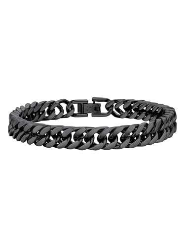 Image of PROSTEEL Bracelets for Men Cuban Link Mens Bracelet Stainless Steel, 14K Gold Plated /Silver /Black, 6 /8 /12 /17mm Width, 7.5 inch /8.3 inch /9 inch Length with Gift Box